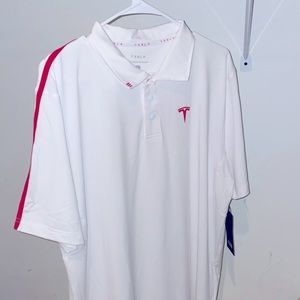 Men’s Tesla White Polo Shirt